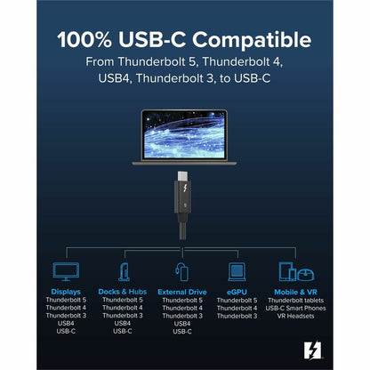 Plugable Thunderbolt 5 Cable with 80Gbps Data Transfer and 240W Charging (TBT5-240W1M)