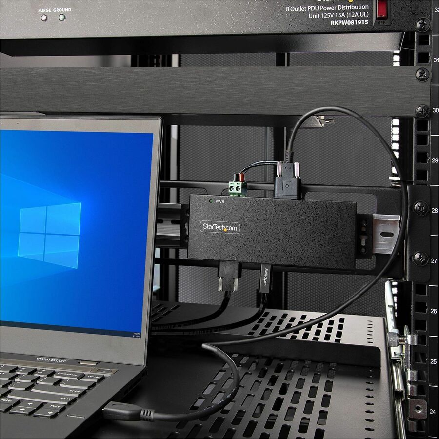 StarTech.com 7-Port Industrial USB 3.2 Gen 2 Hub with Mounting Options and Power Adapter