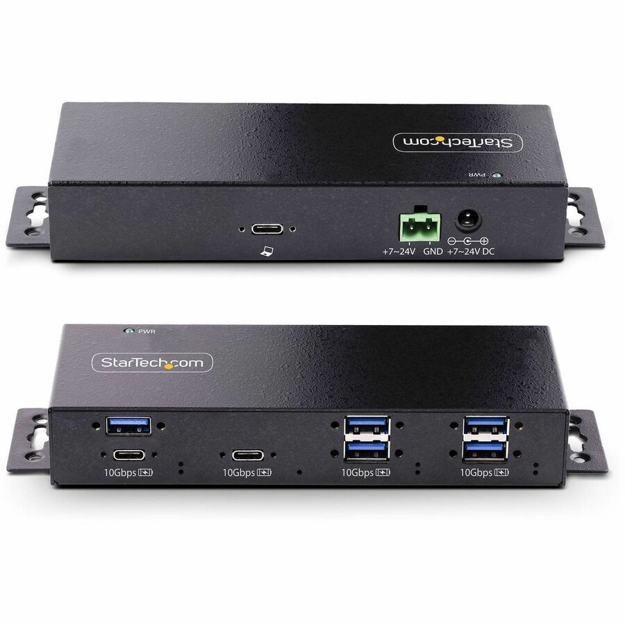 StarTech.com 7-Port Industrial USB 3.2 Gen 2 Hub with Mounting Options and Power Adapter