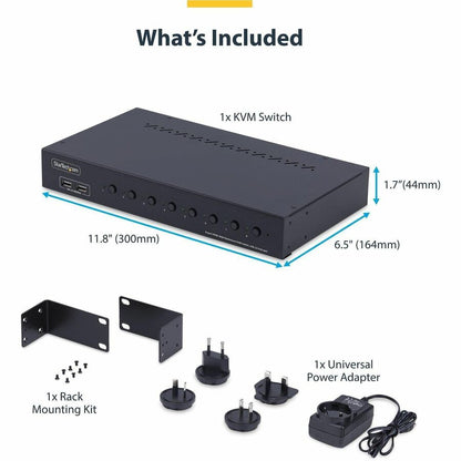 StarTech.com 8-Port HDMI KVM Switch with 4K 60Hz Support and Rack Mount Kit