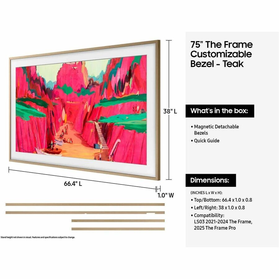 Samsung 75" The Frame Customizable Bezel - Modern Teak