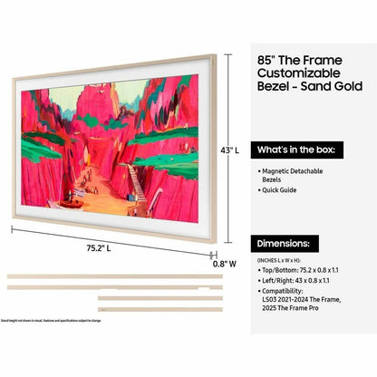 Samsung 85" The Frame Customizable Bezel - Sand Gold Metal