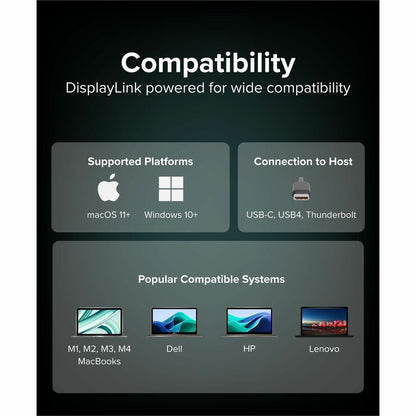 Plugable USB-C to Quad HDMI 4K Adapter with 100W Power Delivery for Windows and Mac M1/M2/M3/M4