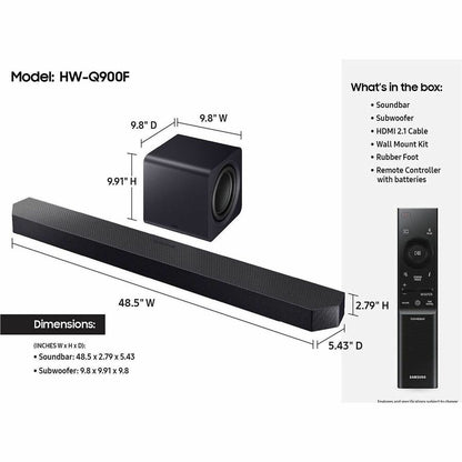 Samsung HW-Q900F 7.1.2 Channel Smart Sound Bar with Wireless Subwoofer and Dolby Atmos