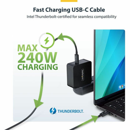 StarTech.com 1.5ft Thunderbolt 5 Cable TBLT5MM50CM240W for High-Performance Data and Video Transfer