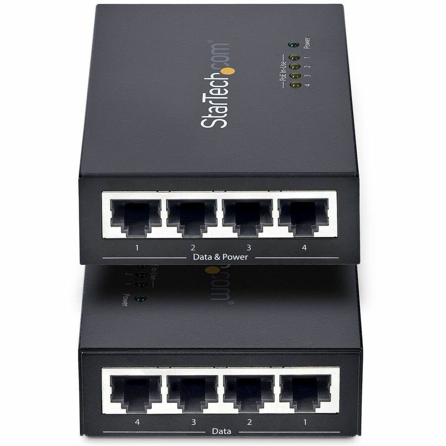 StarTech.com 4-Port Gigabit PoE+ Injector (POEINJ4G-US) for Power over Ethernet Devices
