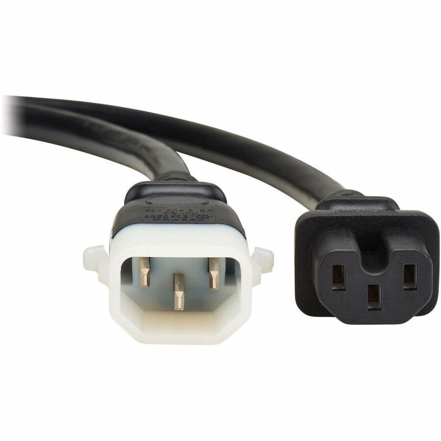 Eaton Tripp Lite Series PDU Power Cord, C15 to P-Lock C14 - Heavy-Duty 15A 250V 14 AWG, 3 ft. Black