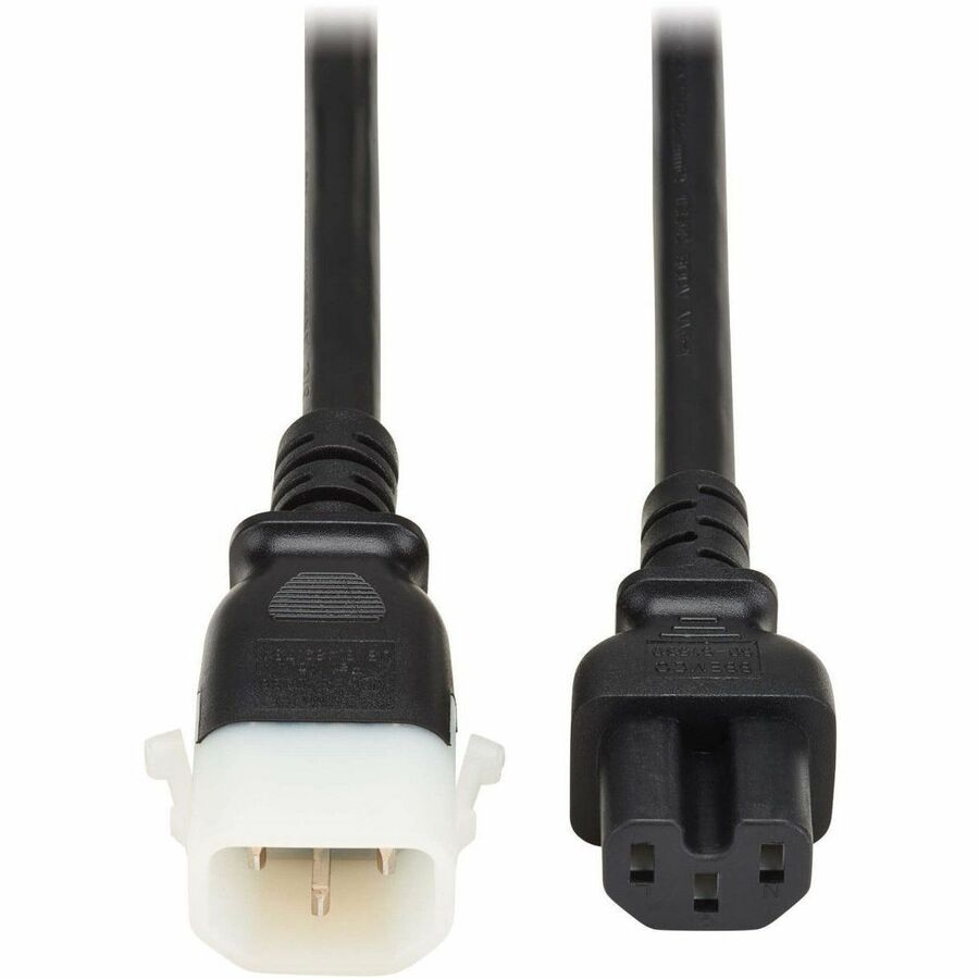 Eaton Tripp Lite Series PDU Power Cord, C15 to P-Lock C14 - Heavy-Duty 15A 250V 14 AWG, 3 ft. Black