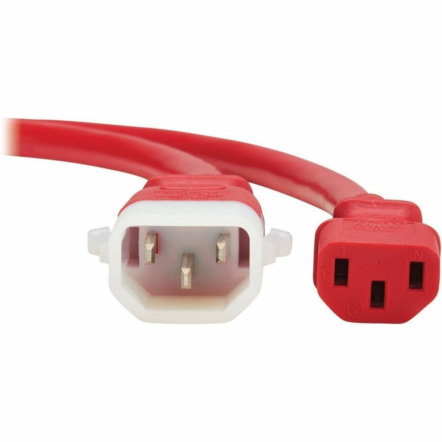 Eaton Tripp Lite Series PDU Power Cords, C13 to P-Lock C14 - Heavy-Duty 14 AWG, 2 ft. Red (6 Pack)
