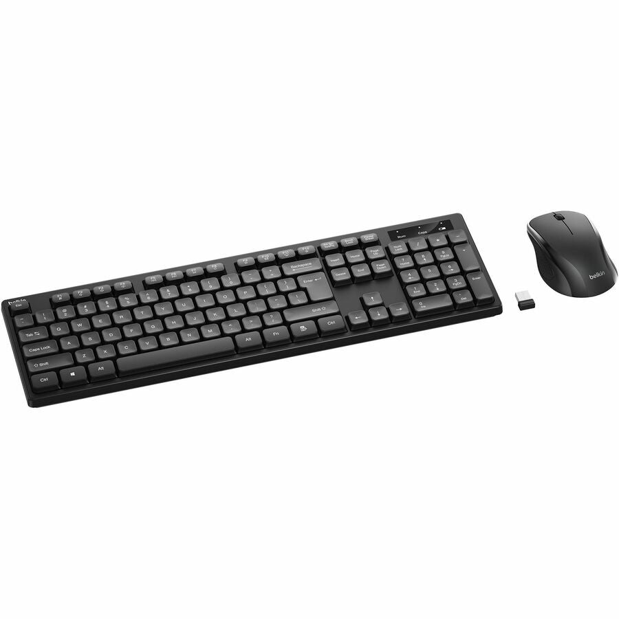 Belkin Wireless Keyboard and Mouse Combo for Windows - Full Size Keyboard with Number Pad - Black, Model BBZ010tt