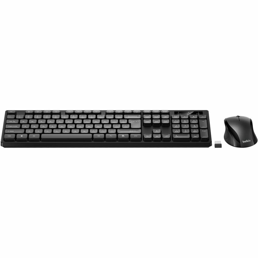 Belkin Wireless Keyboard and Mouse Combo for Windows - Full Size Keyboard with Number Pad - Black, Model BBZ010tt