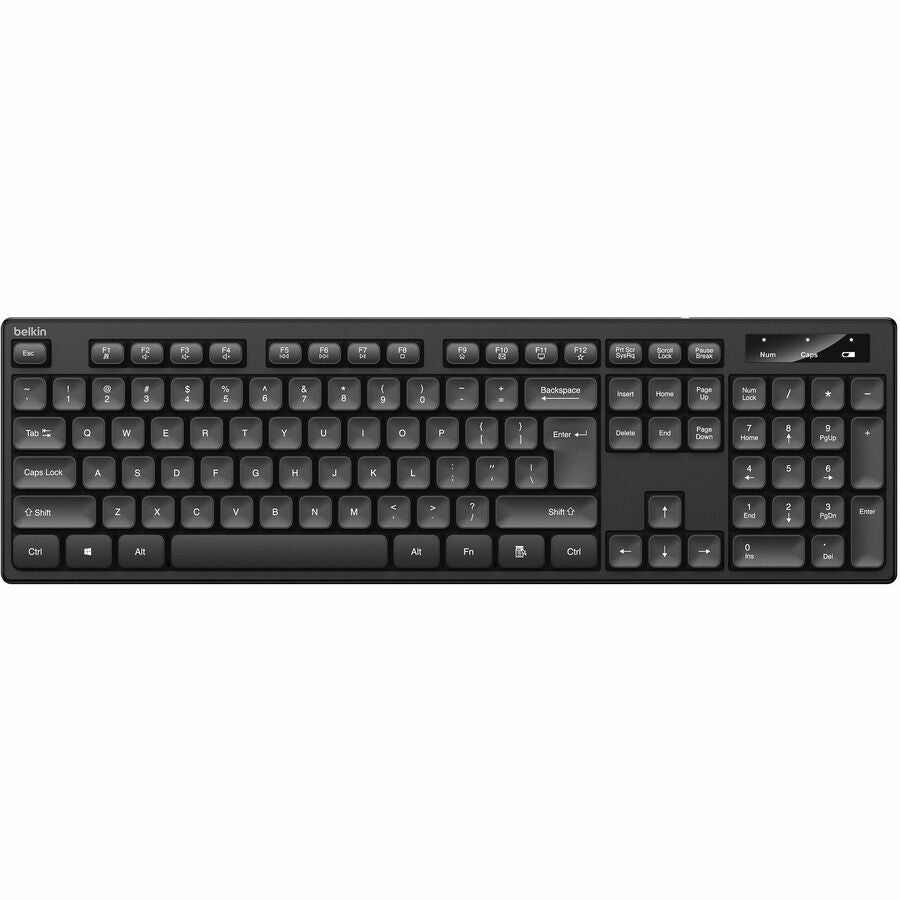 Belkin Wireless Keyboard and Mouse Combo for Windows - Full Size Keyboard with Number Pad - Black, Model BBZ010tt
