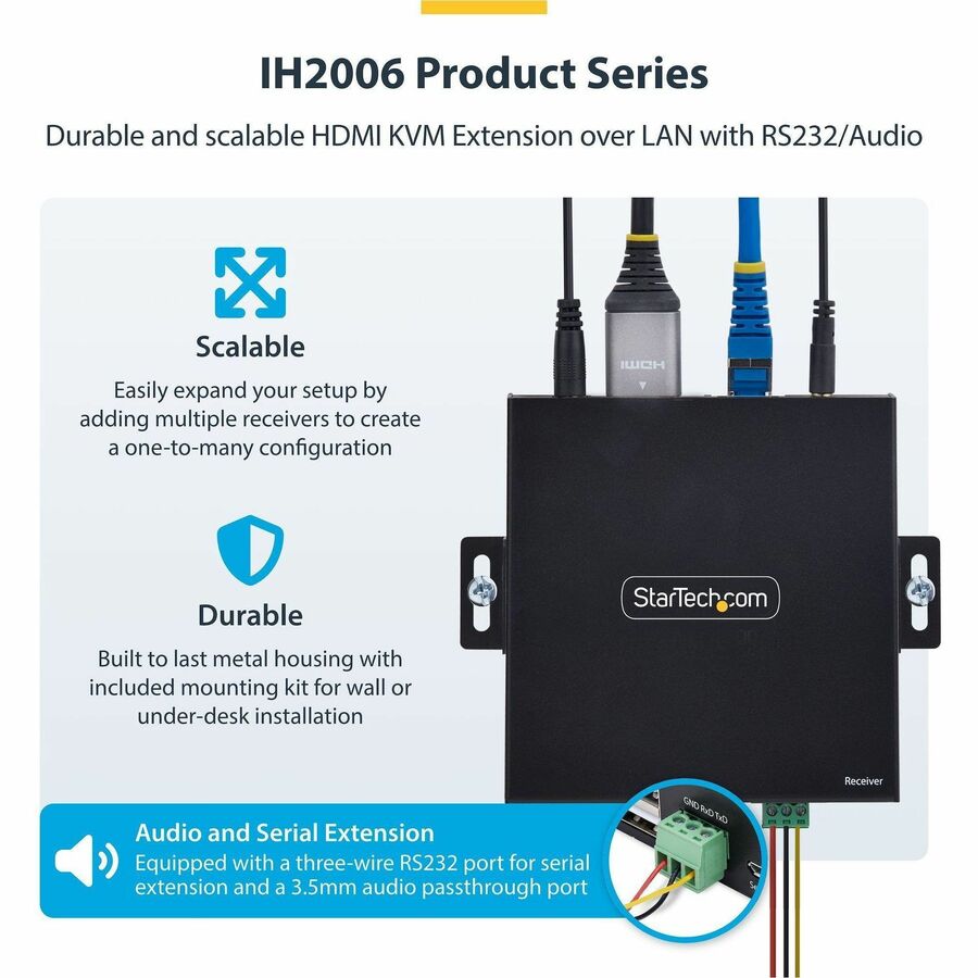 StarTech.com IH2006-KVM-RX HDMI KVM Receiver over IP Network with 4K 60Hz Support