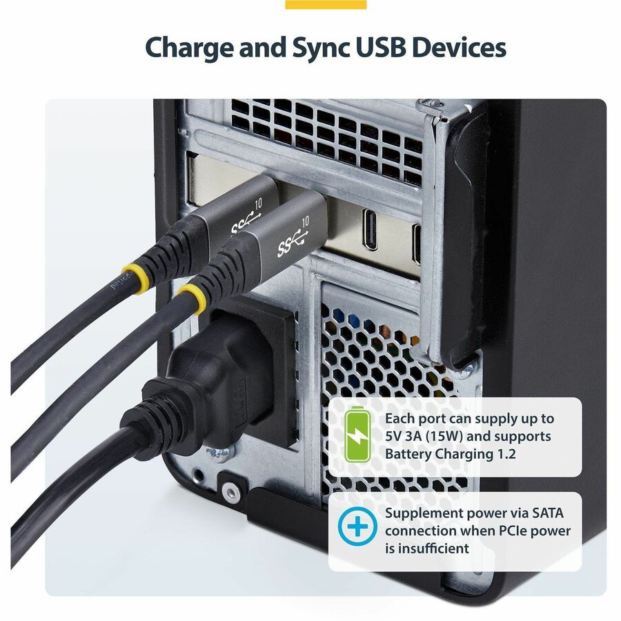 StarTech.com 4-Port USB Type-C PCIe Expansion Card - USB 3.2 Gen 2, 10Gbps, Internal PCI Express Adapter