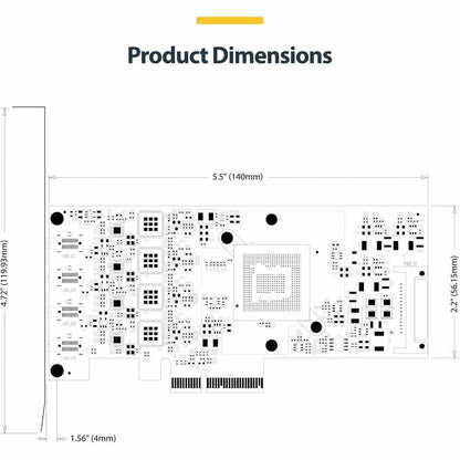 StarTech.com 4-Port USB Type-C PCIe Expansion Card - USB 3.2 Gen 2, 10Gbps, Internal PCI Express Adapter