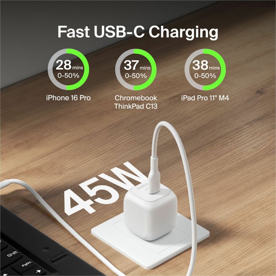 Belkin BoostCharge 45W Compact USB-C Wall Charger - Fast Charging for iPhone, Galaxy, and More