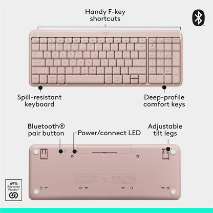 Logitech MK250 Bluetooth Wireless Keyboard & Mouse Combo - Rose