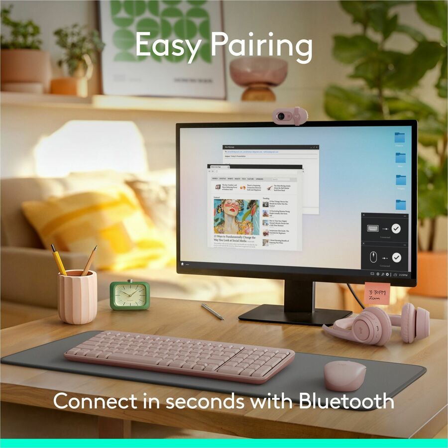 Logitech MK250 Bluetooth Wireless Keyboard & Mouse Combo - Rose