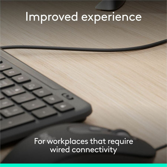 Logitech Signature Slim MK625 Wired Keyboard & Mouse Combo – Full-Size, Multi-OS, Graphite