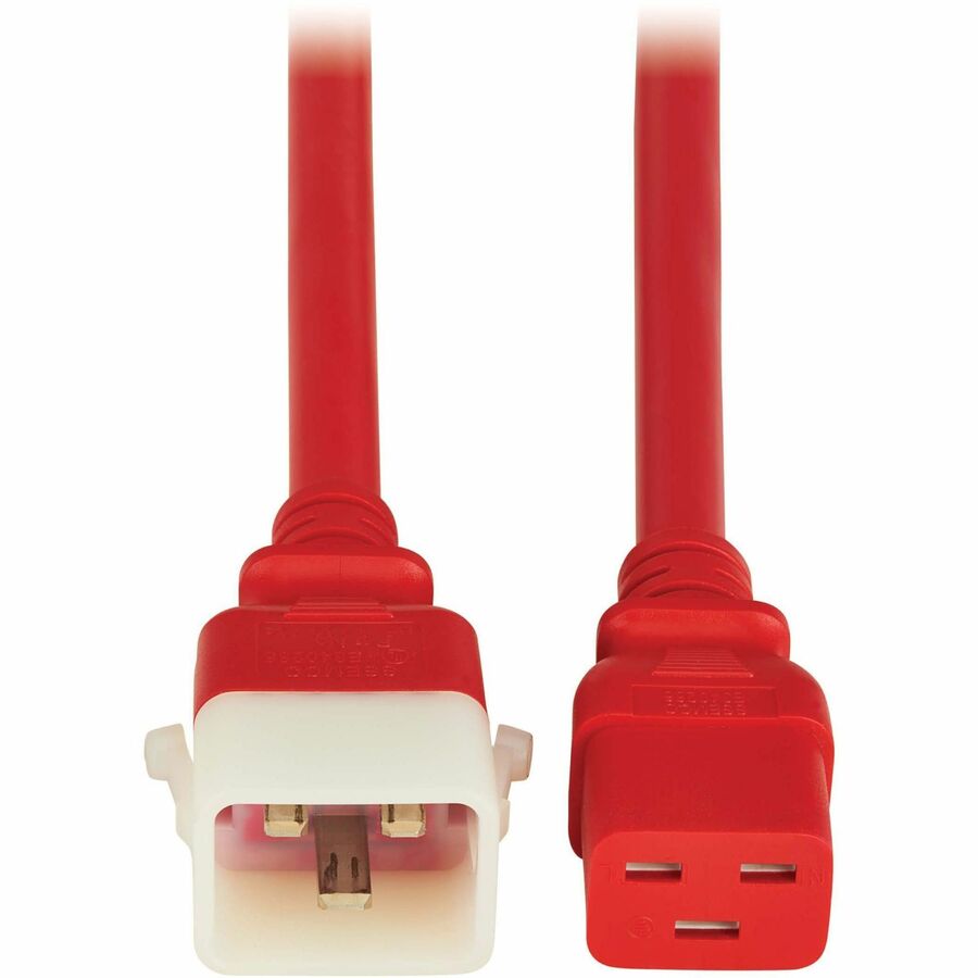 Eaton Tripp Lite Series PDU Power Cords, C19 to P-Lock C20 – Heavy-Duty 20A 250V, 3 ft. Red, 6 Pack