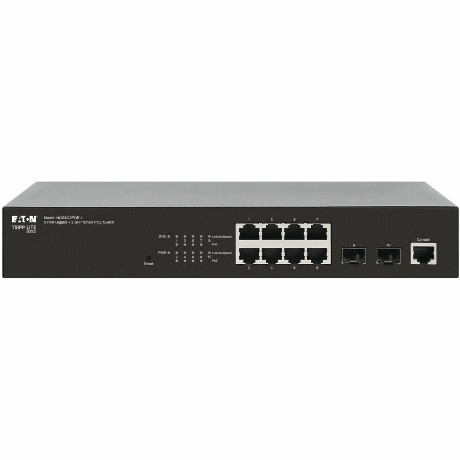 Eaton Corporation NGS8C2POE-1 Managed Gigabit Ethernet Switch with PoE+ and SFP Ports