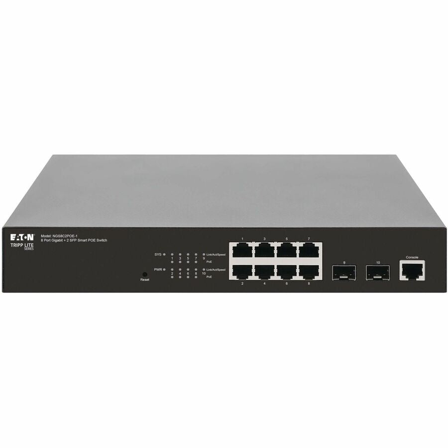Eaton Corporation NGS8C2POE-1 Managed Gigabit Ethernet Switch with PoE+ and SFP Ports
