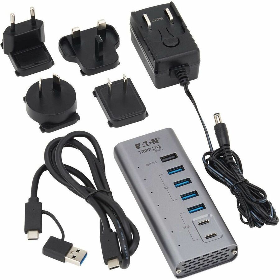 Eaton Tripp Lite Series 7-Port USB-C Hub with USB 3.2 Gen 2 Speeds - Gray