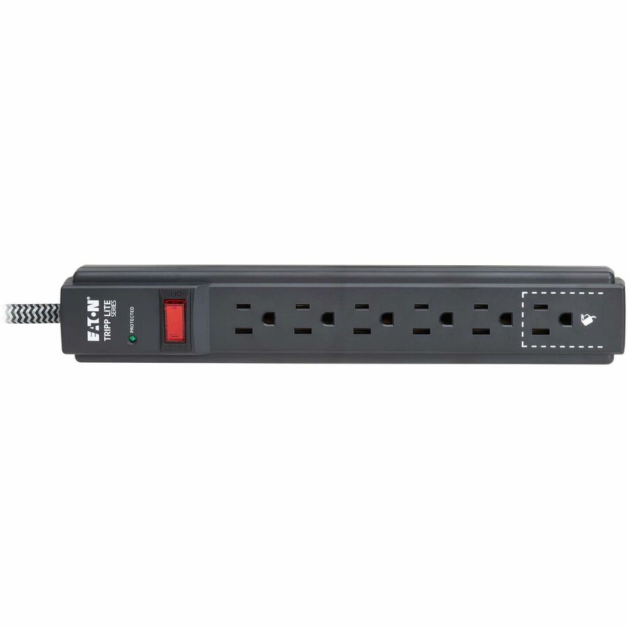 Eaton Tripp Lite Series Protect It! TLP625DB 6-Outlet Surge Protector with 1500 Joules and 25 ft. Braided Cord
