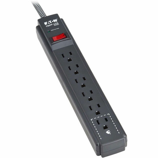 Eaton Tripp Lite Series Protect It! TLP610DB 6-Outlet Surge Protector with 1200 Joules and 10 ft Braided Cord