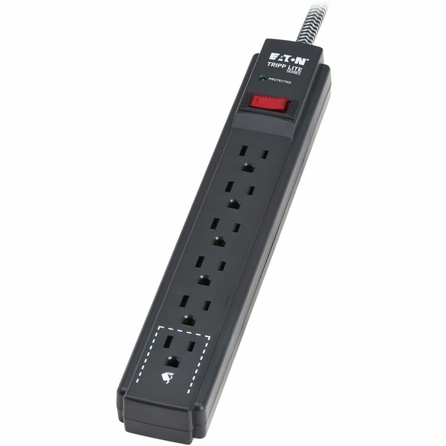 Eaton Tripp Lite Series Protect It! TLP610DB 6-Outlet Surge Protector with 1200 Joules and 10 ft Braided Cord