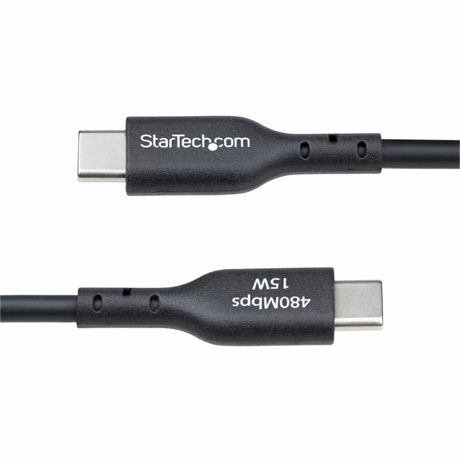 StarTech.com 6-inch USB-A to USB-C Charging and Data Transfer Cable, 3A Fast Charging, USB 2.0, TPE Jacket - Black
