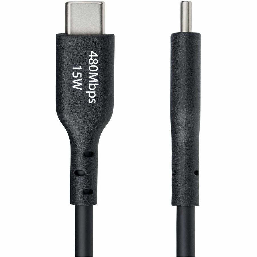 StarTech.com 6-inch USB-A to USB-C Charging and Data Transfer Cable, 3A Fast Charging, USB 2.0, TPE Jacket - Black