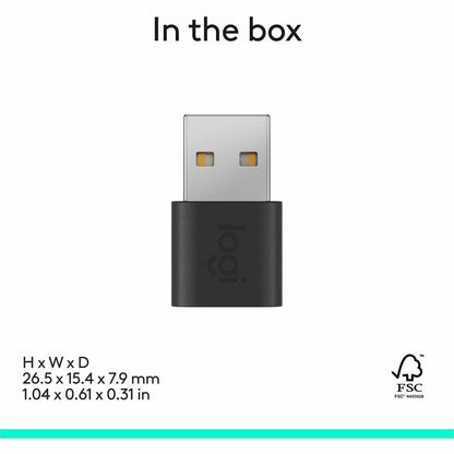 Logitech USB-A to USB-C Adapter - Data Transfer and Charging for Logitech Devices