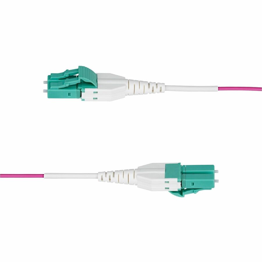 StarTech.com 3m (10ft) LC to LC OM4 Multimode Fiber Optic Patch Cable - Erika Violet, 50/125 µm, 100 Gbps, Riser Rated