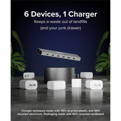 Plugable PS-6CC 6-Port USB-C Charging Station with PriorityShare Technology