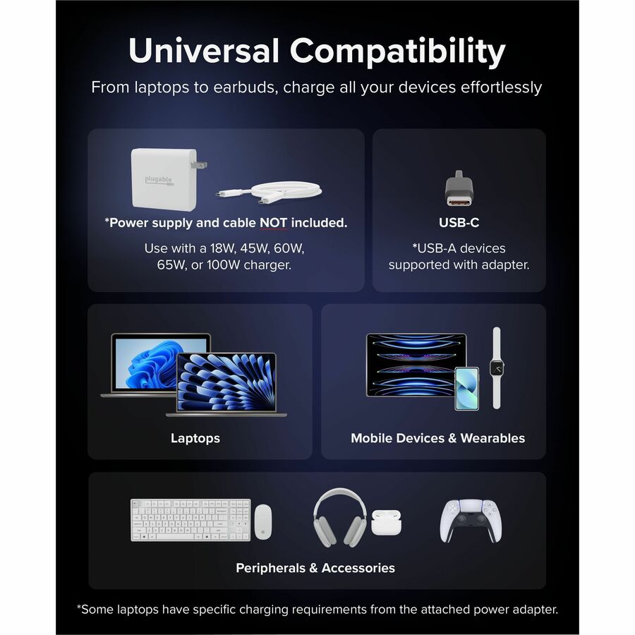 Plugable PS-6CC 6-Port USB-C Charging Station with PriorityShare Technology
