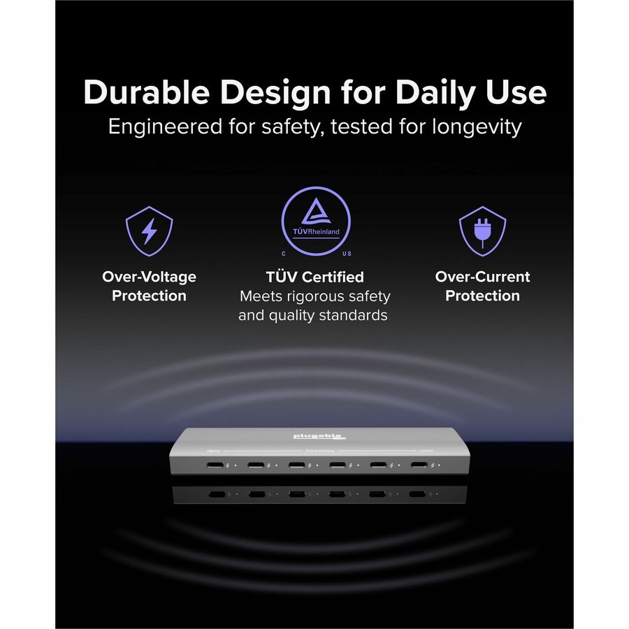 Plugable PS-6CC 6-Port USB-C Charging Station with PriorityShare Technology
