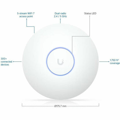 Ubiquiti U7 Long-Range Wi-Fi 7 Dual Band Wireless Access Point with 4.30 Gbps Speed