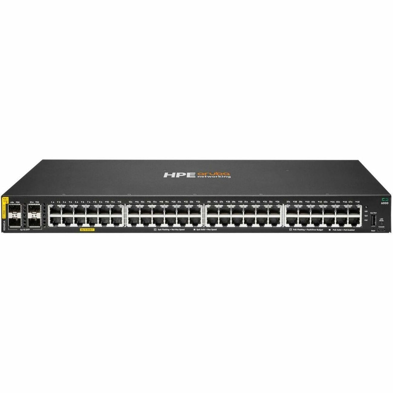 Hewlett Packard Enterprise Aruba CX 6000 48G Class 4 PoE Network Switch R8N85A#ACF