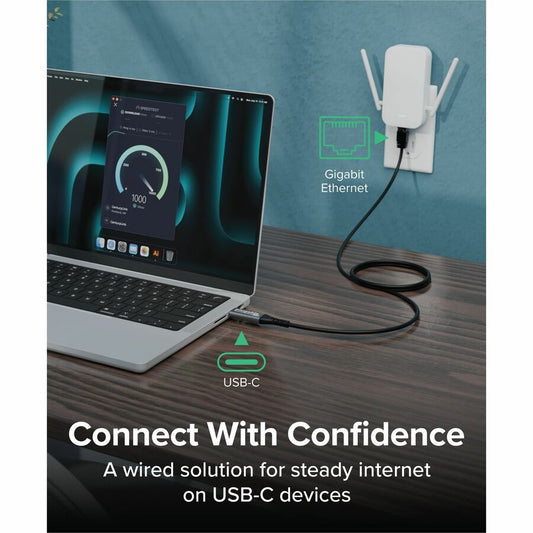Plugable USB-C to Ethernet Cable USBC-E1000-2M – 6ft Gigabit Ethernet Adapter for USB-C Devices