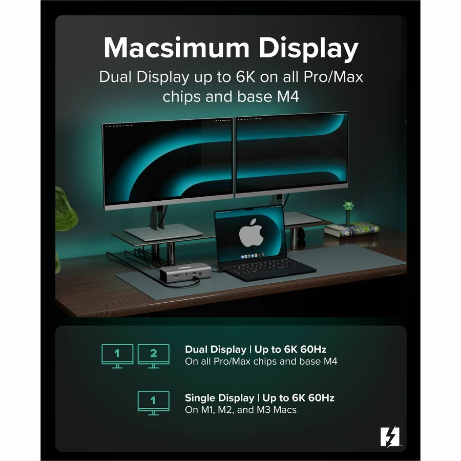 Plugable Technologies TBT-UDT3 Thunderbolt 5 Docking Station with 11-in-1 Connectivity and Dual 8K Support