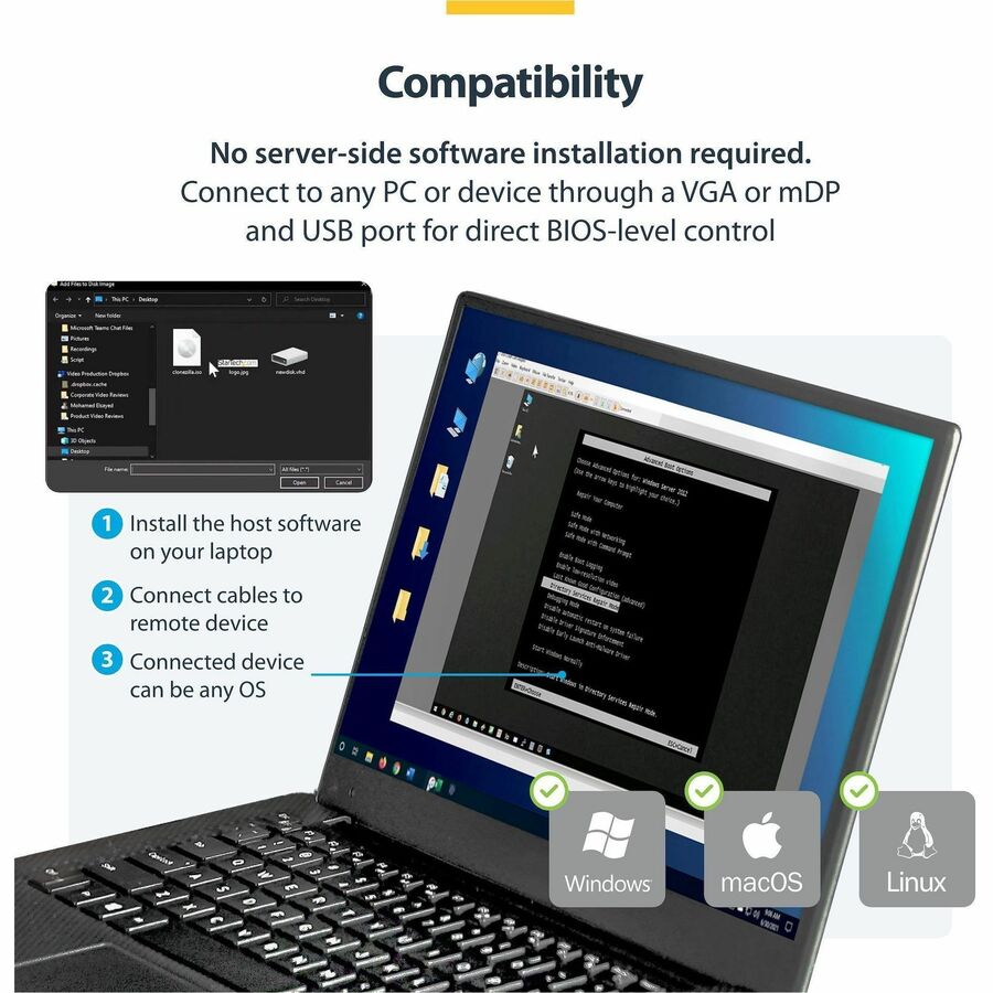 StarTech.com Portable Laptop Crash Cart Adapter with USB, VGA, and Mini DisplayPort for Instant Server Access