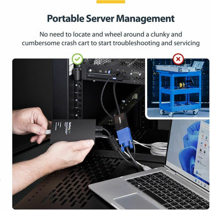StarTech.com Portable Laptop Crash Cart Adapter with USB, VGA, and Mini DisplayPort for Instant Server Access
