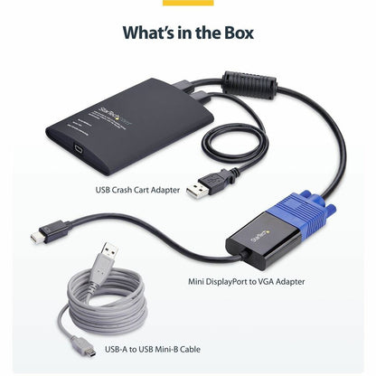 StarTech.com Portable Laptop Crash Cart Adapter with USB, VGA, and Mini DisplayPort for Instant Server Access