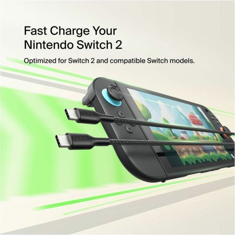 Belkin USB-C to USB-C Cable 60W for Nintendo Switch 2 – Fast Charging & Sustainable Design