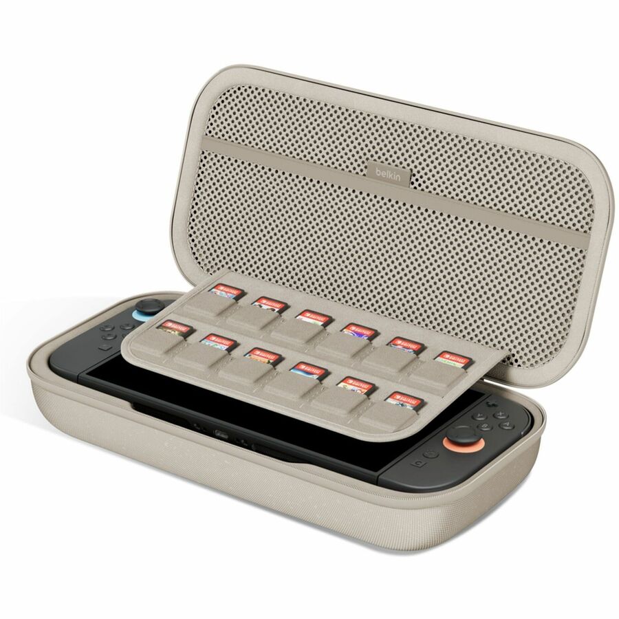 Belkin Charging Case for Nintendo Switch 2 – Sand, Durable Waterproof Polyester with Power Bank and Storage