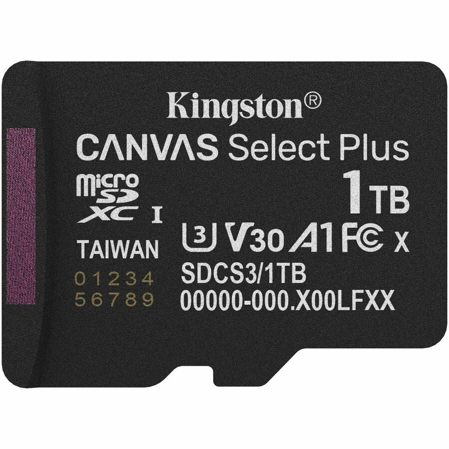 Kingston Canvas Select Plus 1TB microSDXC Card – High-Speed UHS-I Storage for Android & Cameras