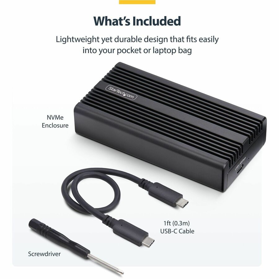 StarTech.com M.2 NVMe Enclosure 1USB4-NVME-ENCLOSURE - Ultra-Fast USB4/Thunderbolt External SSD Case