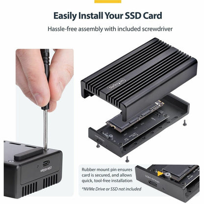 StarTech.com M.2 NVMe Enclosure 1USB4-NVME-ENCLOSURE - Ultra-Fast USB4/Thunderbolt External SSD Case