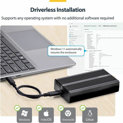 StarTech.com M.2 NVMe Enclosure 1USB4-NVME-ENCLOSURE - Ultra-Fast USB4/Thunderbolt External SSD Case